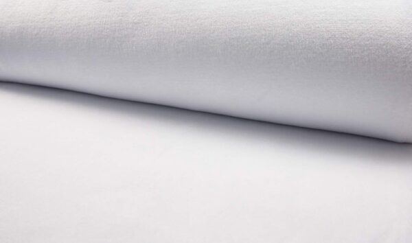 Hvid fleece i 100% polyester, 280-290 g/m² og 145-150 cm bred