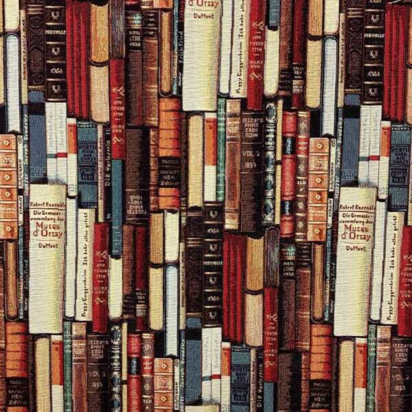 LLibres-G.jpg Gobelin LLibres jacquard woven home fabric multicolored abstract pattern