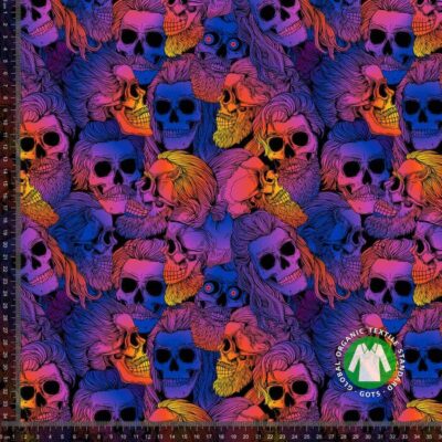 Jersey print with neon skulls 2 - Image 1