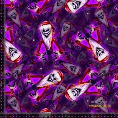 Jersey print with scary Christmas 2 digital print on cotton lycra