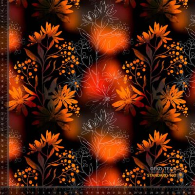 Jersey print with burnt orange trees - Image 1