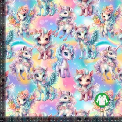Jersey print with pastel unicorns - Image 1