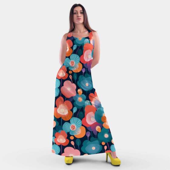 Jersey print, poppy navy (stor) - Image 2