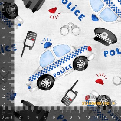 Police themed jersey print - gray - Image 1