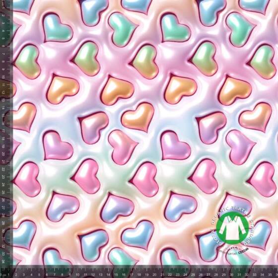 Jersey print med puffy hjerter - Billede 1