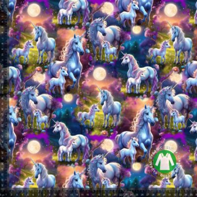 Jersey print with full moon unicorns - Image 1