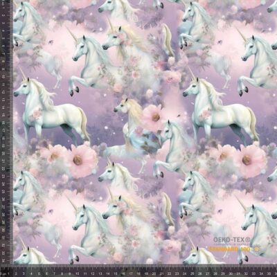 Jersey print with elegant unicorns 1 - Image 1