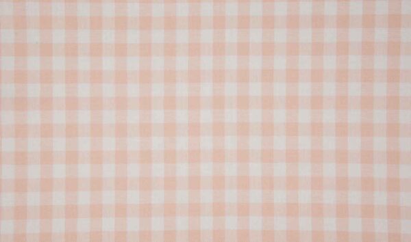 10 MM SALMON checked 100% cotton canvas fabric with classic 10 mm checks in salmon pink