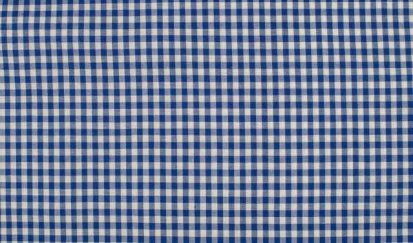 5 MM Royal checked cotton canvas in deep royal blue with fine check pattern