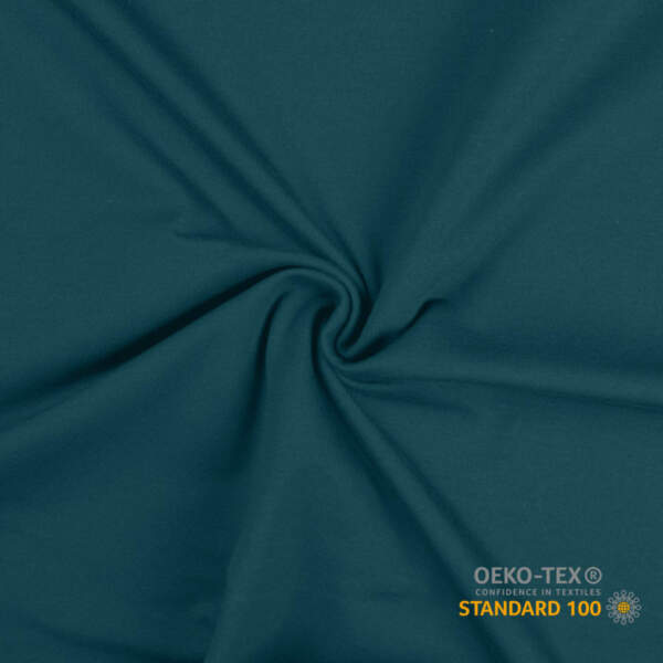 Bomulds jersey Petrol i 95% bomuld og 5% lycra, 220 g/m²