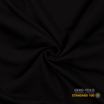 Unbrushed french terry black 230 g/m² Oeko-Tex 100