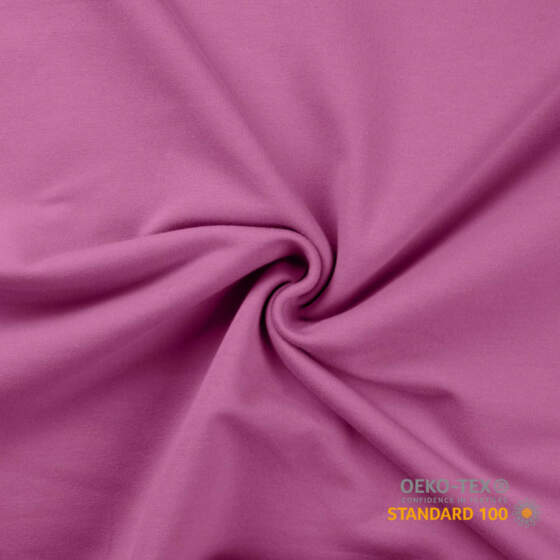 French Terry brushed i viol lilla, 230 g/m² og 158-163 cm bred