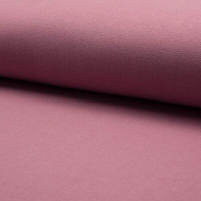 Old Rose jogging-stof i bomuld og polyester, 150 cm bred, 220 g/m²