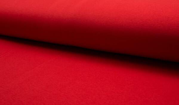 Red jogging fabric in cotton and polyester, 150 cm wide, 220 g/m²