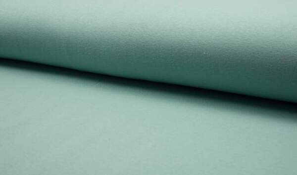 DUSTY MINT jogging fabric in muted mint green, 850 g/m² for kids and youth fashion