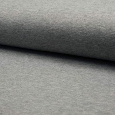 GREY MELANGE jogging jersey stof – grå melering, 280 g/m², holdbar fra rulle til rulle