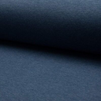 DARK JEANS MELANGE jogging jersey stof – mørk blå melering, 280 g/m², holdbar kvalitet