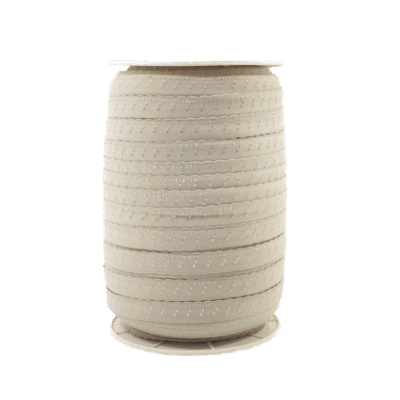 Foldeelastik med tungekant i sand, 1,2 cm bred