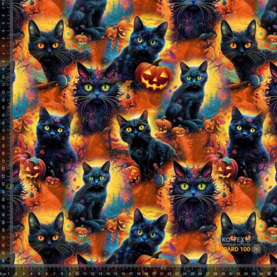 Jersey print med "scary cats" - Billede 1