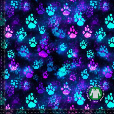 French Terry (UB) - Paws unbrushed printed french terry 235 g/m²