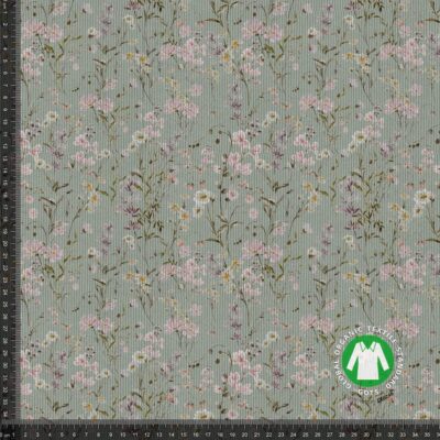Rib jersey with elegant flowers - mint - Image 1