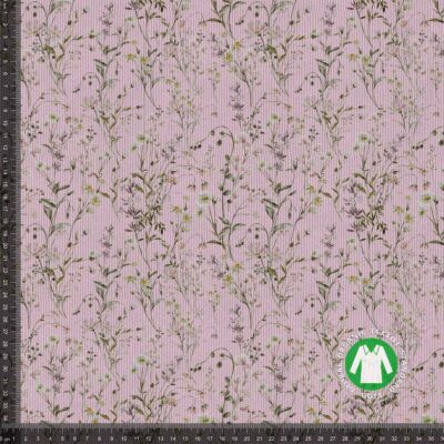 Rib jersey with elegant flowers - pink - Image 1