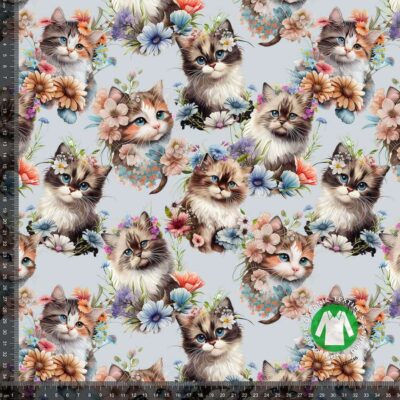 Jersey print with sweet cats - Image 1