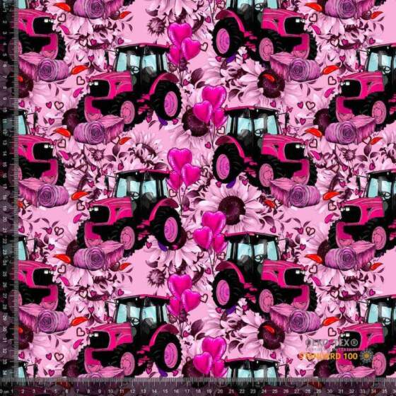 Jersey print med pink traktorer 2 - Image 1