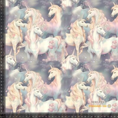 Jersey print with elegant unicorns 2 - Image 1