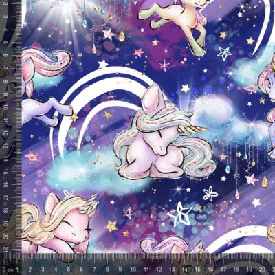 Jersey print with unicorns - purple - Image 1