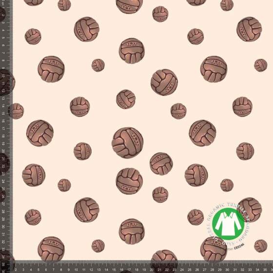 Jersey print med vintage bolde i digitalprint jersey stof