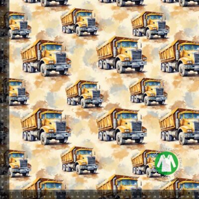 Jersey print with dumpers - yellow watercolor - Image 1
