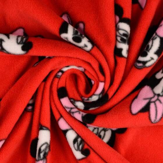 Anti-pilling fleece with Minnie Mouse print - red licensed print