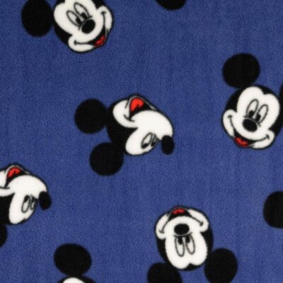 Fleece fabric with blue Mickey Mouse print - 100% polyester 270 g/m²