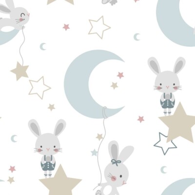 Wellness fleece with cute mice and moons - Image 1
