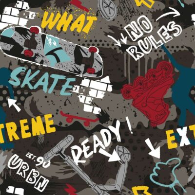 Wellness fleece with skateboard theme - Image 1