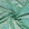 Foil jersey grass green with shiny foil print 210 g/m²
