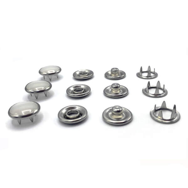 10mm snap fasteners in silver