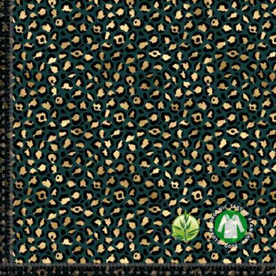 Digtital print in bamboo - Rosettes petrol