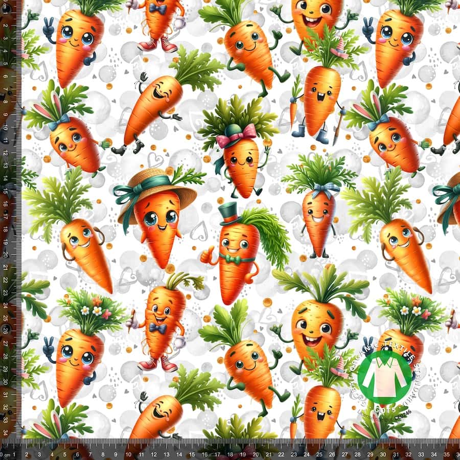 Jersey print med søde gulerødder