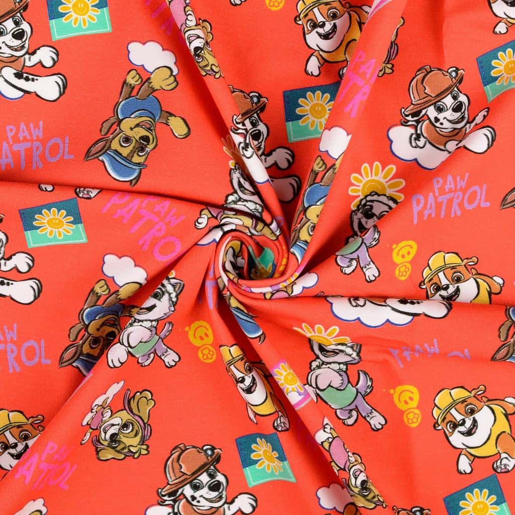 Jersey print med Paw Patrol 2 - rød