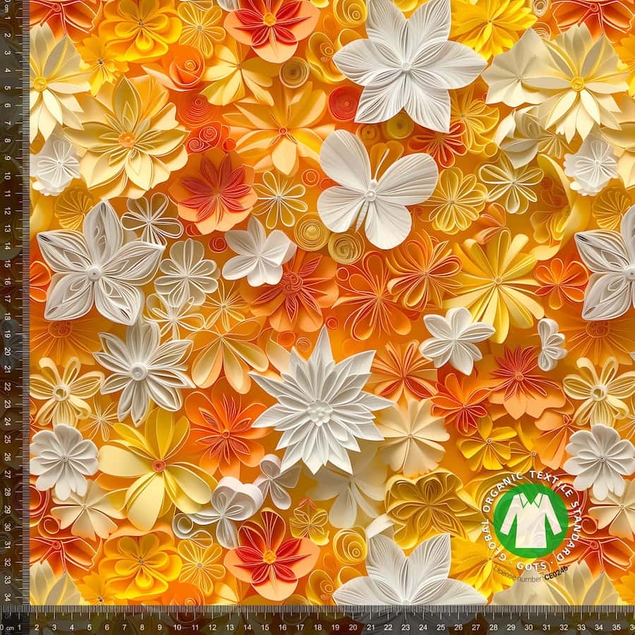 Jersey print med 3d blomster
