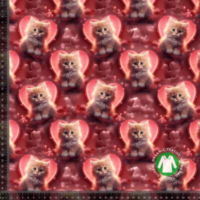 Love Cats digital print on cotton/lycra jersey