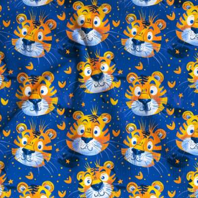 Rib jersey - Tiger (Blue)
