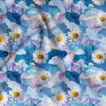 Rib jersey - Daisy (Blue)