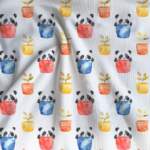 Rib jersey - Plant panda (White)