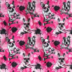 Rib jersey - Pink bulldog