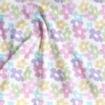 Rib jersey - Pastel flowers (White)