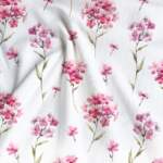 Rib jersey - Pink bouquets