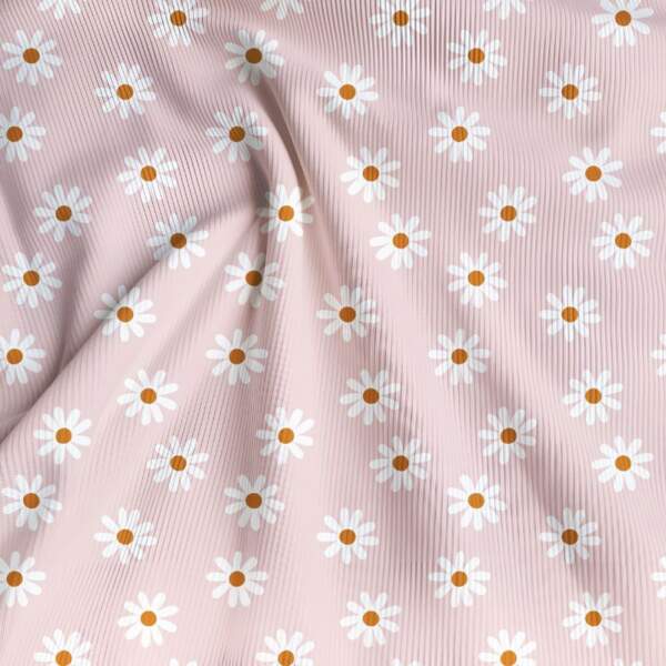 Rib jersey - Daisy (Pink)